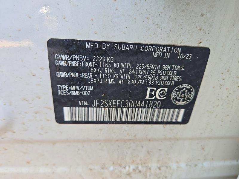 Продажа на аукционе авто 2024 Subaru Forester, vin: JF2SKEFC3RH441820, номер лота: 54850616