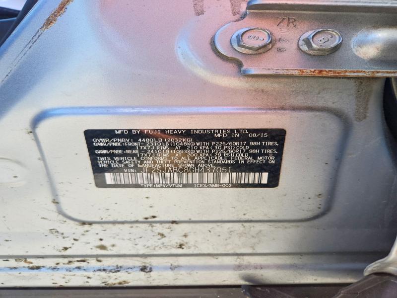 Aukcja sprzedaży 2016 Subaru Forester, vin: JF2SJABC8GH437051, numer aukcji: 56694166