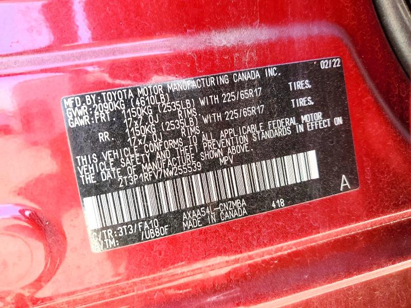 Aukcja sprzedaży 2022 Toyota Rav4, vin: 2T3P1RFV7NW255539, numer aukcji: 56358776