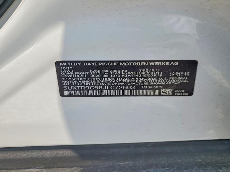 Aukcja sprzedaży 2018 Bmw X3, vin: 5UXTR9C56JLC72603, numer aukcji: 56186006