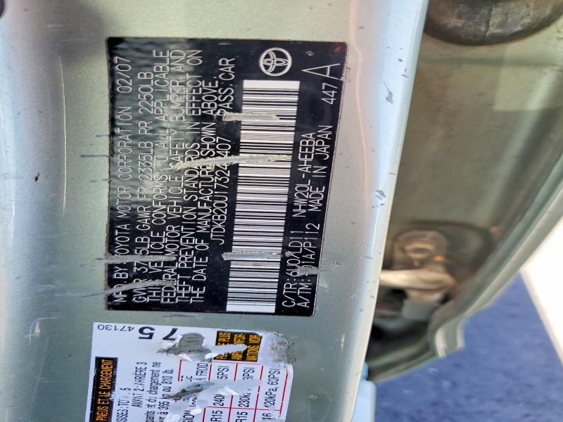 Aukcja sprzedaży 2007 Toyota Prius, vin: JTDKB20U173243407, numer aukcji: 55636246