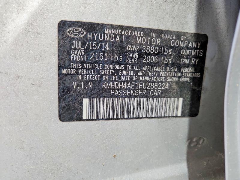 Продаж на аукціоні авто 2015 Hyundai Elantra, vin: KMHDH4AE1FU286224, номер лоту: 56788526