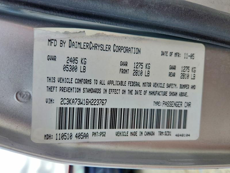 58208496 :رقم المزاد ، 2C3KA73W16H223767 vin ، 2006 Chrysler 300c مزاد بيع