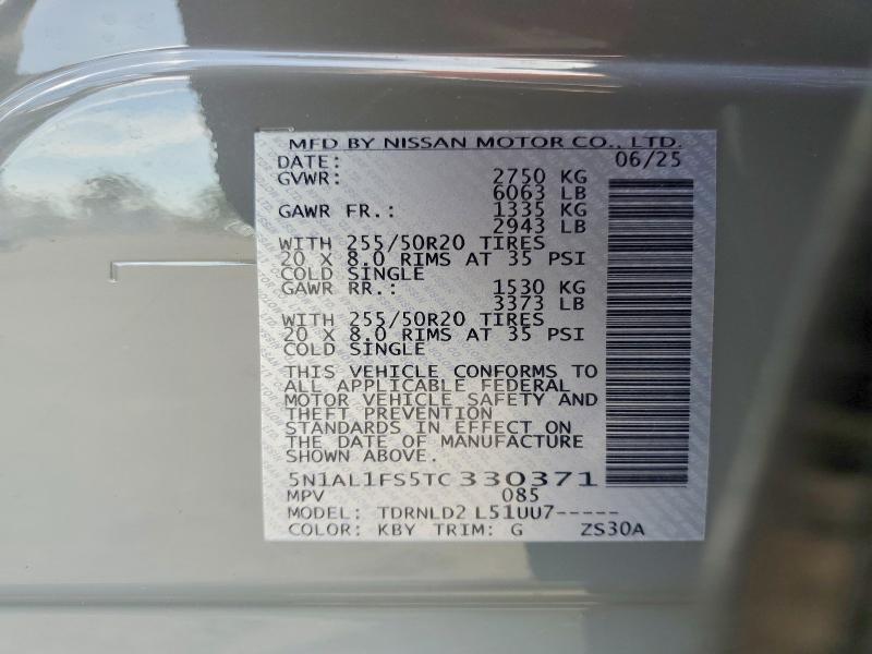 2026 Infiniti Qx60 მანქანა იყიდება აუქციონზე, vin: 5N1AL1FS5TC330371, აუქციონის ნომერი: 54922776