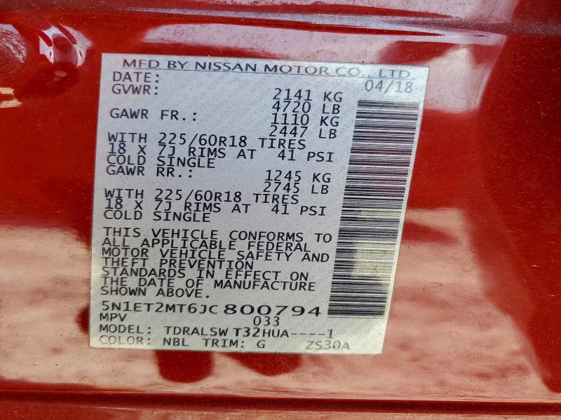 Продаж на аукціоні авто 2018 Nissan Rogue Hybrid, vin: 5N1ET2MT6JC800794, номер лоту: 59103896