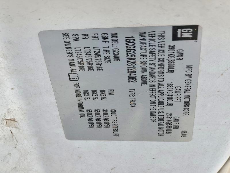 56249766 :رقم المزاد ، 1GCGG25K281204062 vin ، 2008 Chevrolet Express G2500 مزاد بيع