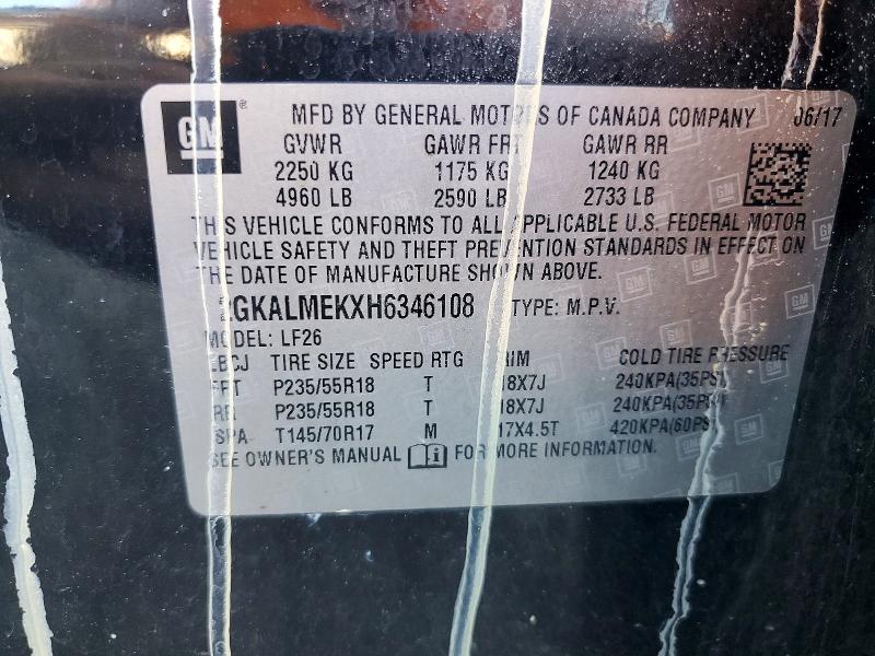 Продаж на аукціоні авто 2017 Gmc Terrain, vin: 2GKALMEKXH6346108, номер лоту: 55740046
