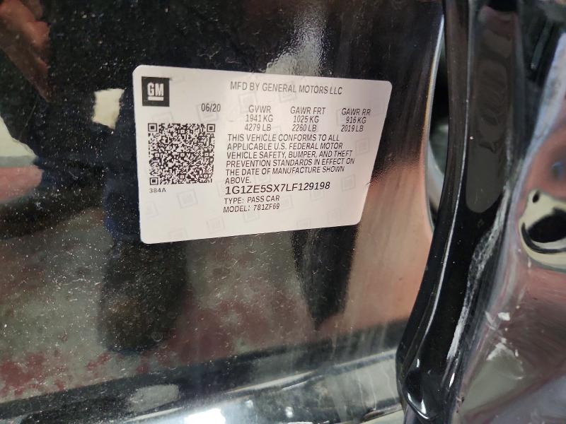 56640366 :رقم المزاد ، 1G1ZE5SX7LF129198 vin ، 2020 Chevrolet Malibu مزاد بيع