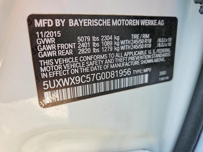 2016 Bmw X3 მანქანა იყიდება აუქციონზე, vin: 5UXWX9C57G0D81956, აუქციონის ნომერი: 55871166