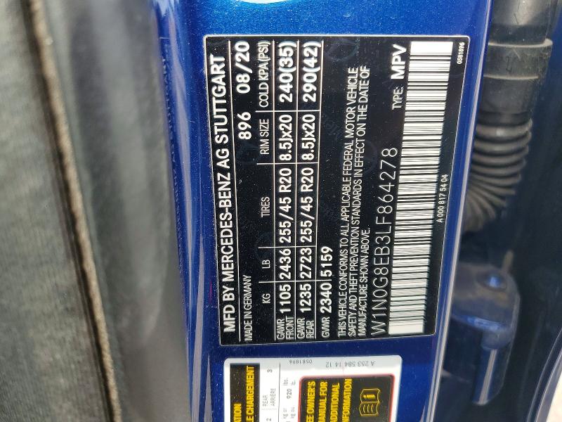 Aukcja sprzedaży 2020 Mercedes-benz Glc, vin: W1N0G8EB3LF864278, numer aukcji: 55633046