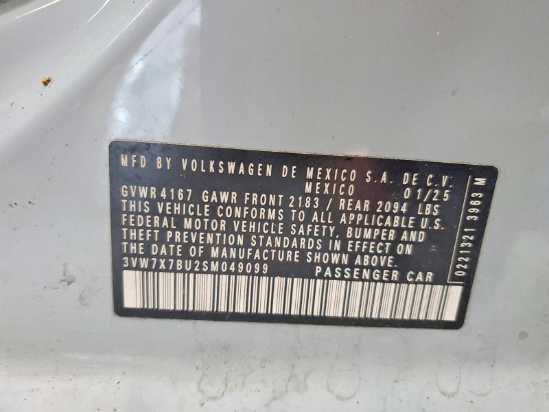 Продаж на аукціоні авто 2025 Volkswagen Jetta, vin: 3VW7X7BU2SM049099, номер лоту: 58246386