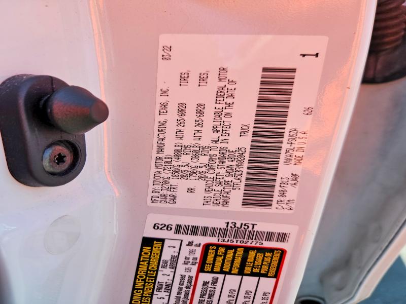 Продажа на аукционе авто 2022 Toyota Tundra, vin: 5TFLA5DB7NX020425, номер лота: 57525316