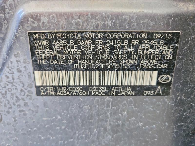 Aukcja sprzedaży 2014 Lexus Is, vin: JTHCF1D27E5005153, numer aukcji: 57035776