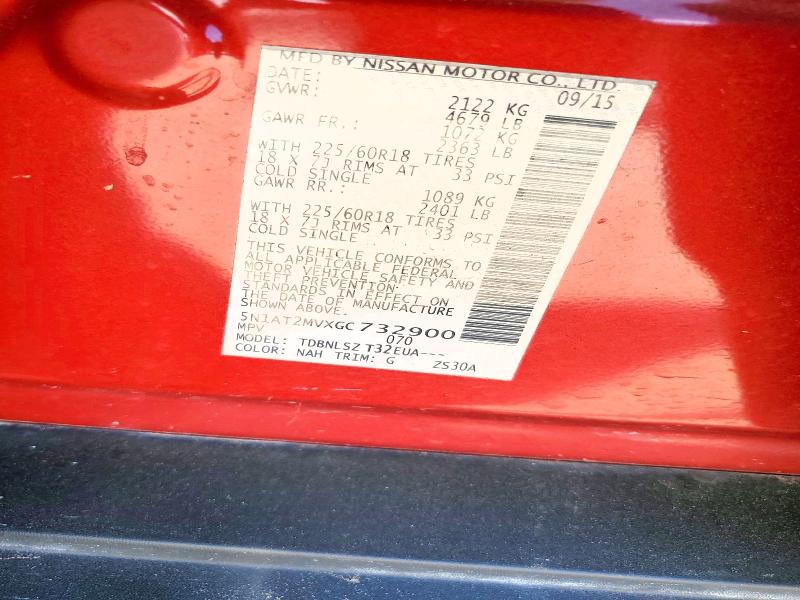2016 Nissan Rogue მანქანა იყიდება აუქციონზე, vin: 5N1AT2MVXGC732900, აუქციონის ნომერი: 56970376