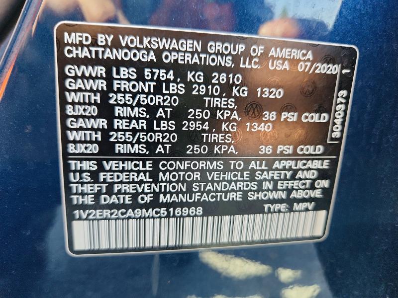 Продаж на аукціоні авто 2021 Volkswagen Atlas, vin: 1V2ER2CA9MC516968, номер лоту: 56084566