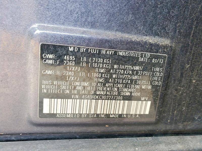 Aukcja sprzedaży 2013 Subaru Outback, vin: 4S4BRDKC9D2277300, numer aukcji: 58014946