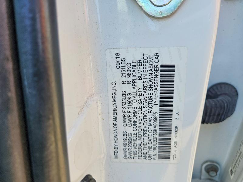 Aukcja sprzedaży 2019 Acura Tlx, vin: 19UUB2F66KA005995, numer aukcji: 55913056