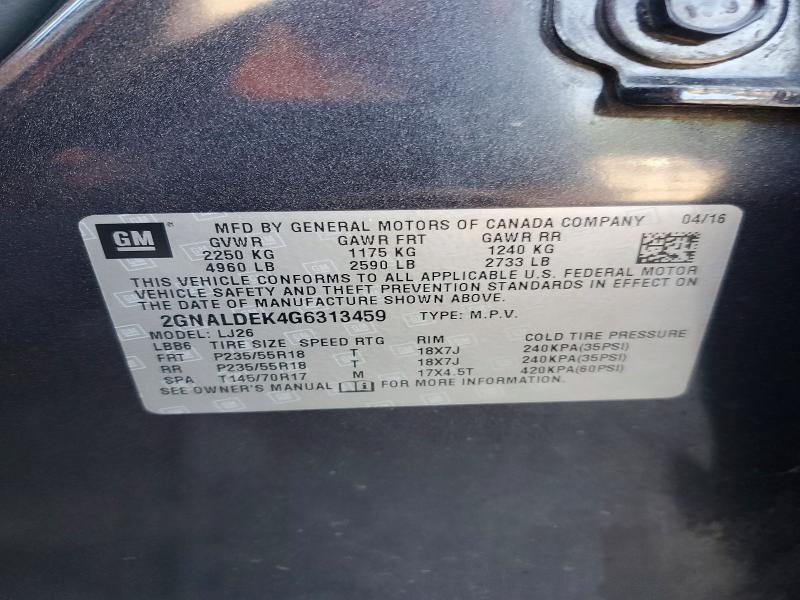 Продаж на аукціоні авто 2016 Chevrolet Equinox, vin: 2GNALDEK4G6313459, номер лоту: 85615645