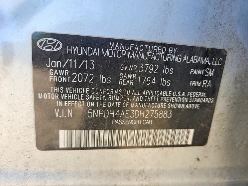 Продаж на аукціоні авто 2013 Hyundai Elantra, vin: 5NPDH4AE3DH275883, номер лоту: 55924836