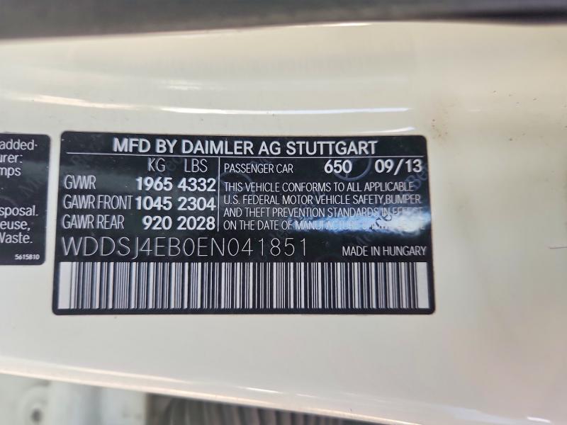 57648936 :رقم المزاد ، WDDSJ4EB0EN041851 vin ، 2014 Mercedes-benz Cla مزاد بيع