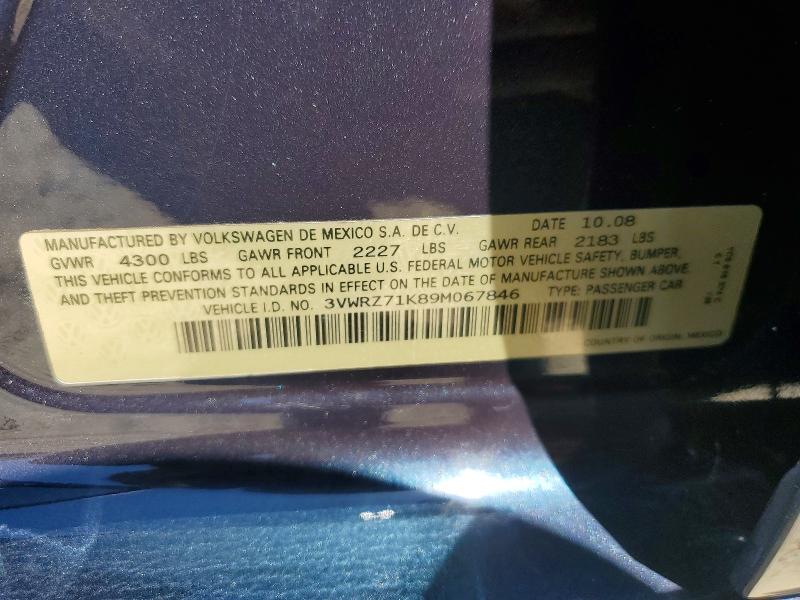 Продаж на аукціоні авто 2009 Volkswagen Jetta, vin: 3VWRZ71K89M067846, номер лоту: 58556956