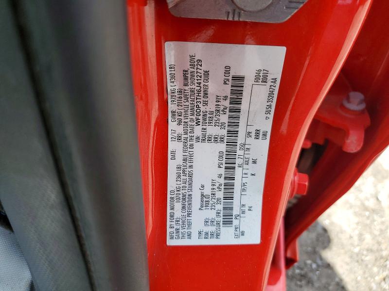 2018 Ford Focus მანქანა იყიდება აუქციონზე, vin: WF0DP3TH6J4127729, აუქციონის ნომერი: 56095486