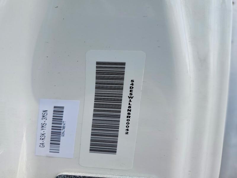 58421016 :رقم المزاد ، 54DE5W1L8NSR00042 vin ، 2022 Isuzu Nrr مزاد بيع