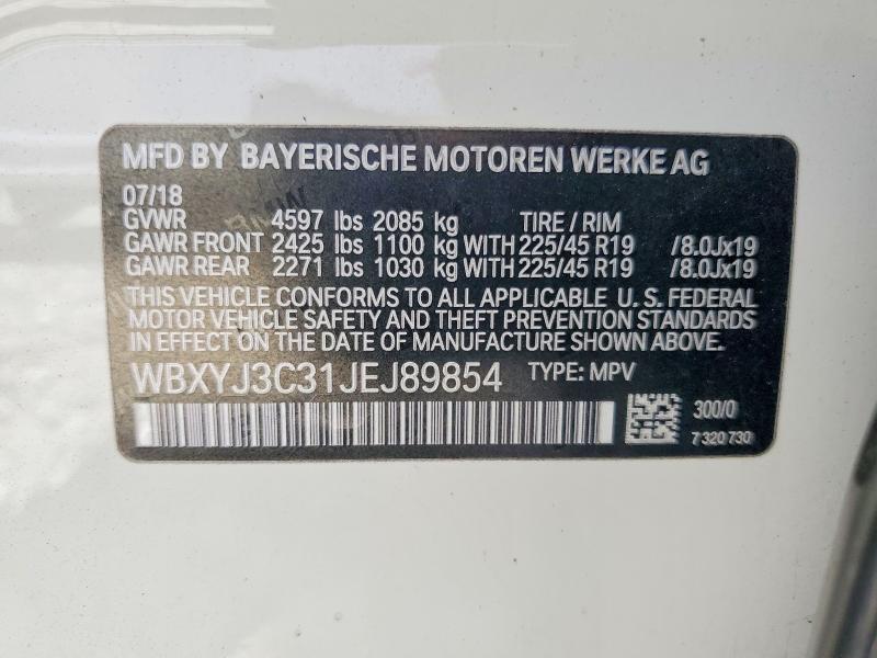 Продаж на аукціоні авто 2018 Bmw X2, vin: WBXYJ3C31JEJ89854, номер лоту: 55568706