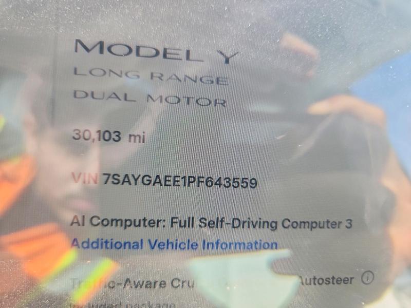 55586946 :رقم المزاد ، 7SAYGAEE1PF643559 vin ، 2023 Tesla Model Y مزاد بيع