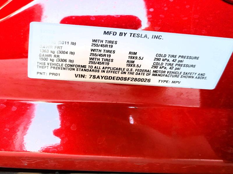 Продажа на аукционе авто 2025 Tesla Model Y, vin: 7SAYGDED0SF280026, номер лота: 56298986