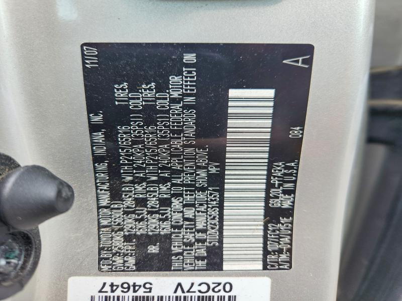56888666 :رقم المزاد ، 5TDZK23C58S143571 vin ، 2008 Toyota Sienna مزاد بيع