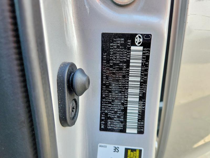 Продаж на аукціоні авто 2024 Toyota Corolla, vin: 5YFB4MDE4RP092176, номер лоту: 58326486