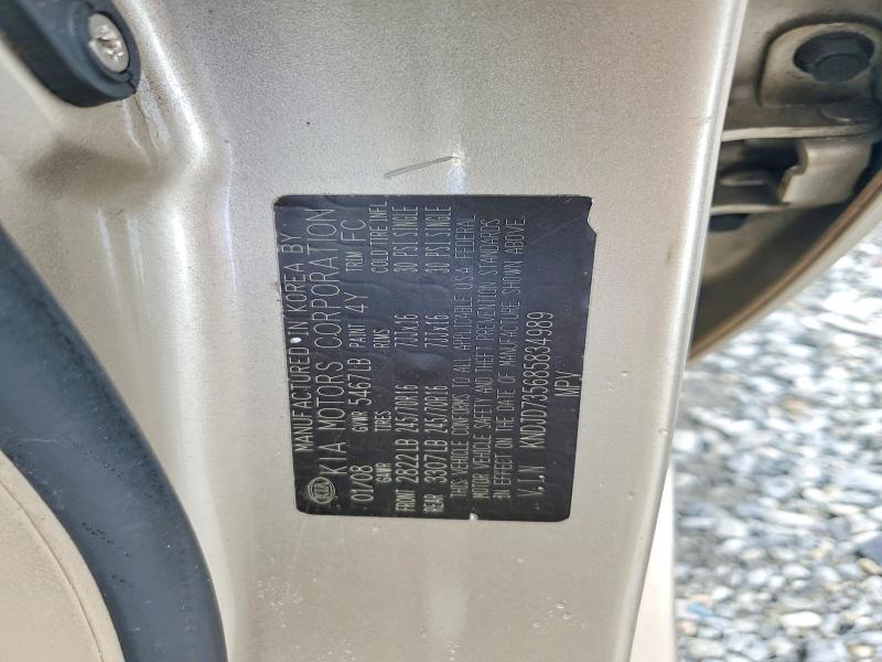 Aukcja sprzedaży 2008 Kia Sorento, vin: KNDJD735685834989, numer aukcji: 56344086