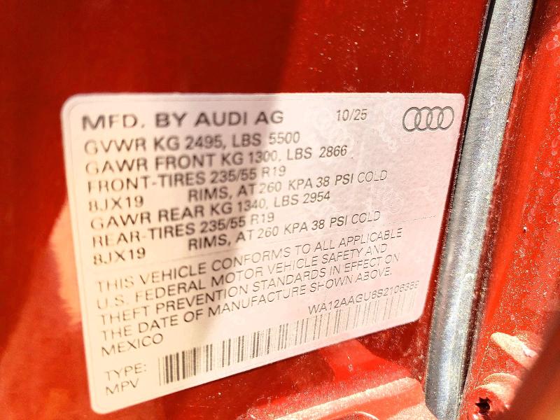 Продажа на аукционе авто 2025 Audi Q5, vin: WA12AAGU6S2106359, номер лота: 57185736