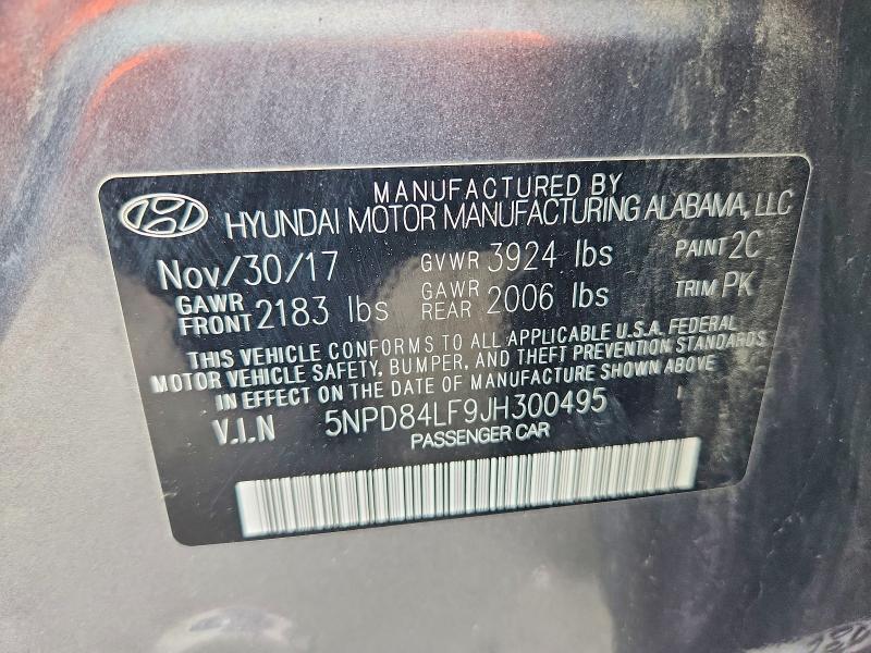 Продаж на аукціоні авто 2018 Hyundai Elantra, vin: 5NPD84LF9JH300495, номер лоту: 59106966
