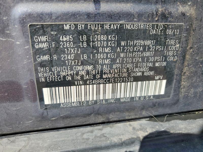 Aukcja sprzedaży 2014 Subaru Outback, vin: 4S4BRBCC7E1221530, numer aukcji: 58450526