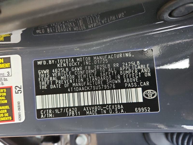 Продажа на аукционе авто 2025 Toyota Camry, vin: 4T1DAACK7SU579576, номер лота: 57585596