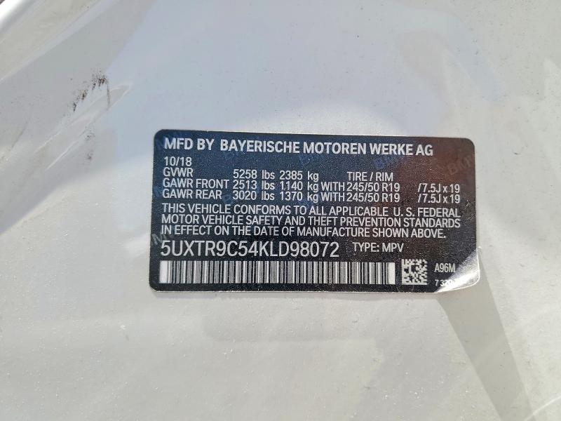 Продажа на аукционе авто 2019 Bmw X3, vin: 5UXTR9C54KLD98072, номер лота: 58456596