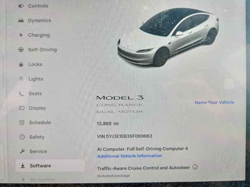 58835916 :رقم المزاد ، 5YJ3E1EB3SF069963 vin ، 2025 Tesla Model 3 مزاد بيع
