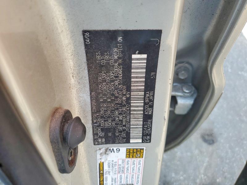 2006 Toyota Highlander მანქანა იყიდება აუქციონზე, vin: JTEDD21AX60147472, აუქციონის ნომერი: 58785396