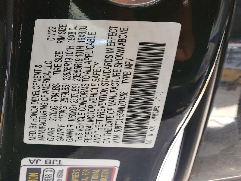 Aukcja sprzedaży 2022 Acura Rdx, vin: 5J8TC1H54NL001458, numer aukcji: 58265096