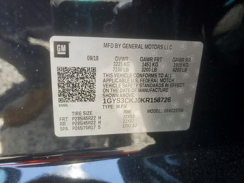 Продажа на аукционе авто 2019 Cadillac Escalade, vin: 1GYS3CKJ0KR158726, номер лота: 59139076