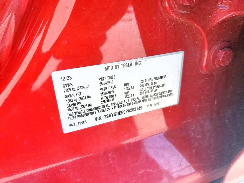Aukcja sprzedaży 2023 Tesla Model Y, vin: 7SAYGDEE9PA203149, numer aukcji: 57763806