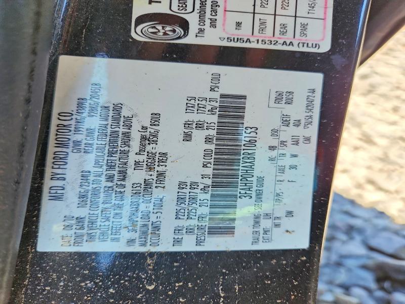 Aukcja sprzedaży 2011 Ford Fusion, vin: 3FAHP0HAXBR106153, numer aukcji: 58061256
