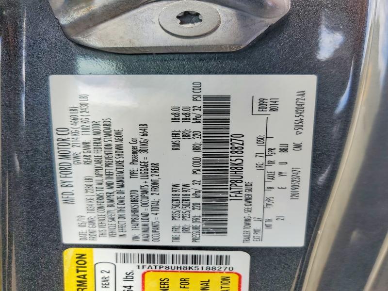 Aukcja sprzedaży 2019 Ford Mustang, vin: 1FATP8UH8K5188270, numer aukcji: 57464426