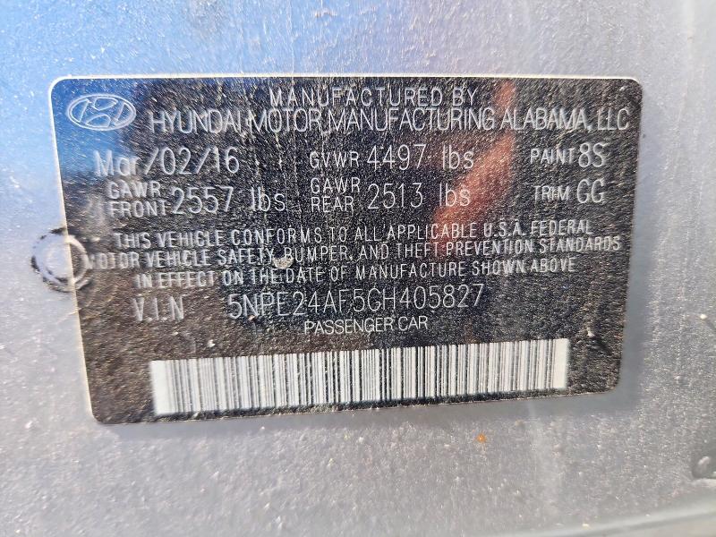 Продаж на аукціоні авто 2016 Hyundai Sonata, vin: 5NPE24AF5GH405827, номер лоту: 57944776