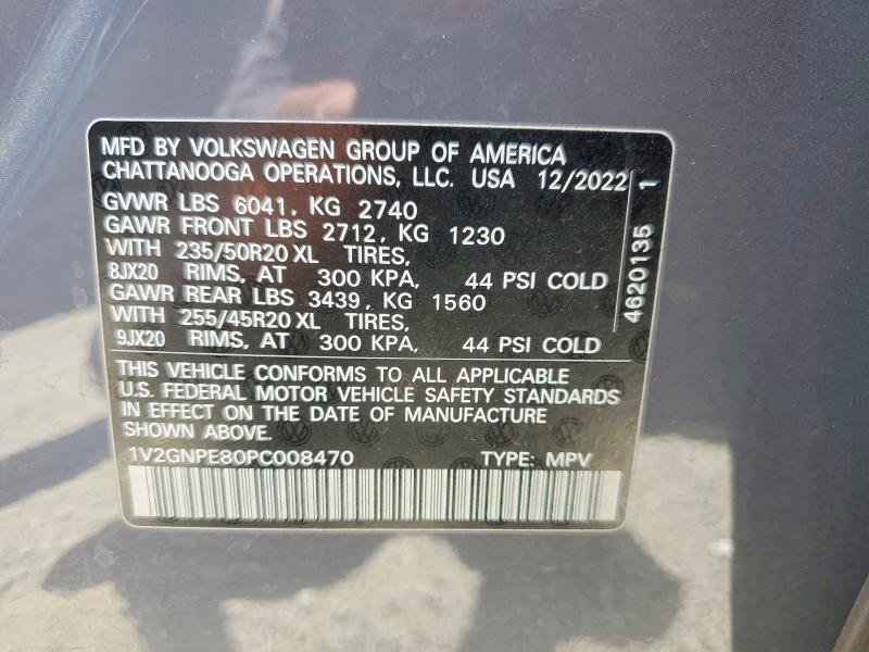 57365276 :رقم المزاد ، 1V2GNPE80PC008470 vin ، 2023 Volkswagen Id.4 مزاد بيع