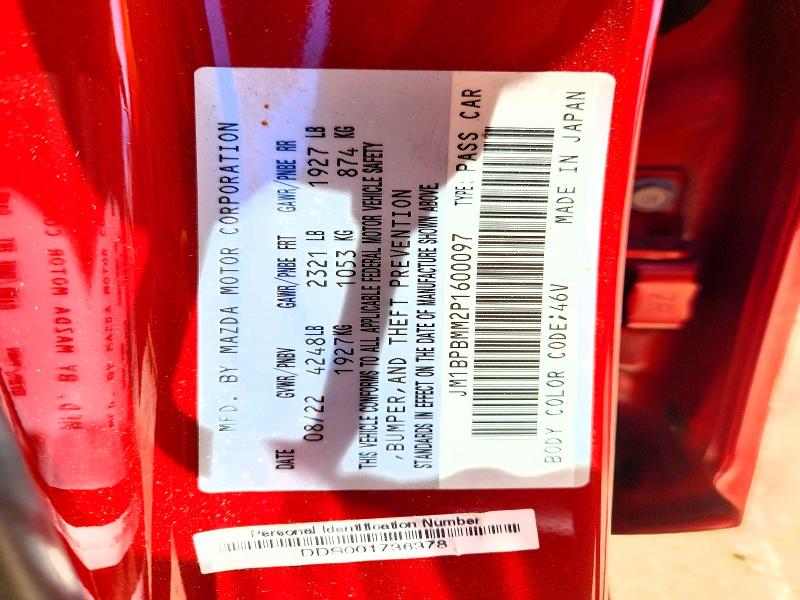 56277346 :رقم المزاد ، JM1BPBMM2P1600097 vin ، 2023 Mazda 3 مزاد بيع