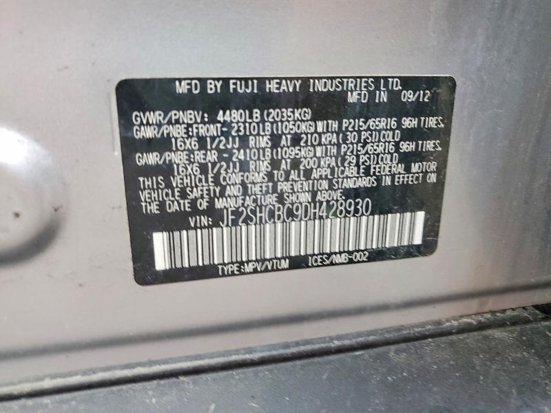 56614016 :رقم المزاد ، JF2SHCBC9DH428930 vin ، 2013 Subaru Forester مزاد بيع