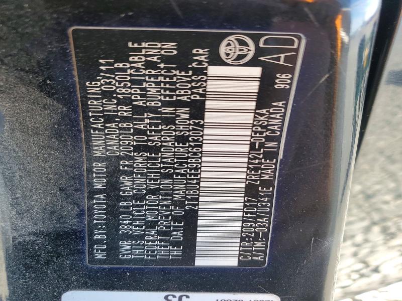 Продаж на аукціоні авто 2011 Toyota Corolla, vin: 2T1BU4EE9BC613073, номер лоту: 57330206